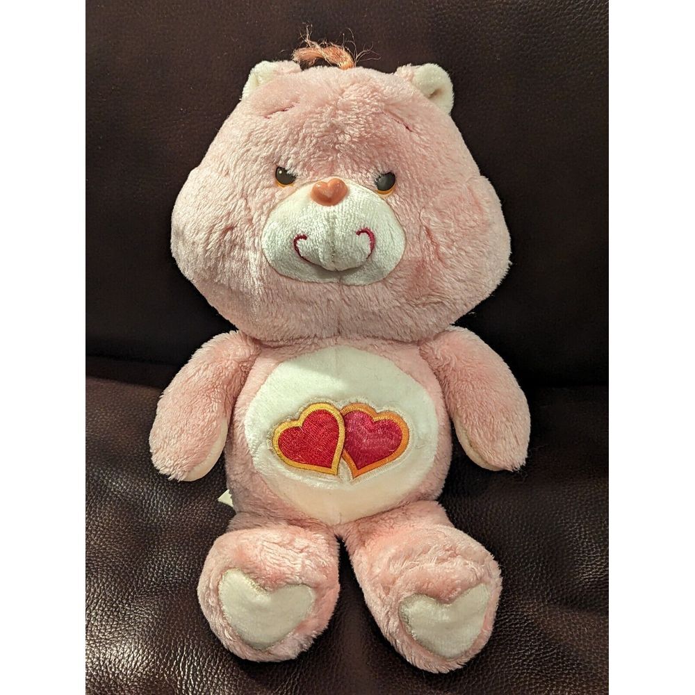 Vintage Kenner 1983‎ Care Bear Plush 14" Love a lot Bear Pink